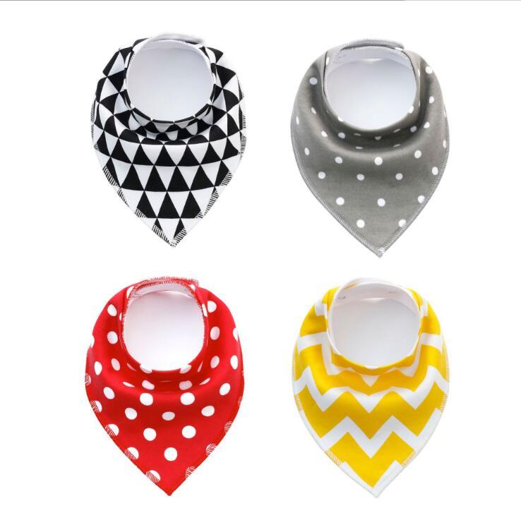 4pcs Lot Bibs Burp Cloth Print Arrow Wave Triangle Baby Bibs Cotton Bandana Accessories - Cindi Book