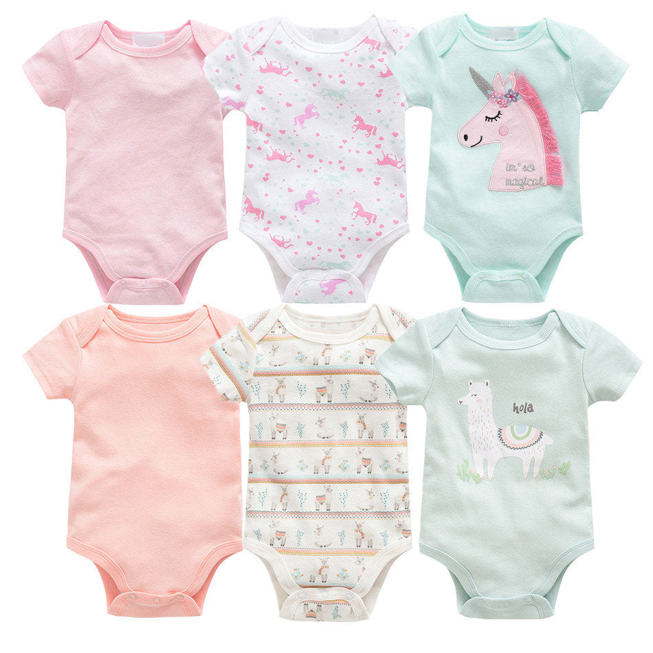 6-piece baby jumpsuit new short-sleeved baby clothes - Cindi Book