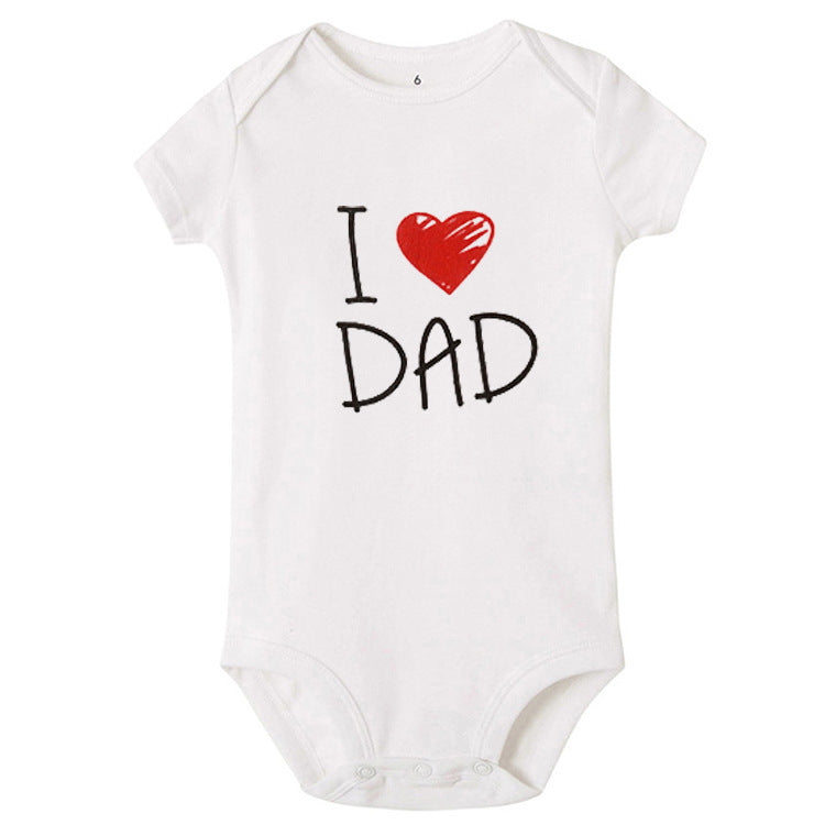I Love Dad English Letter Jumpsuit Baby Romper - Cindi Book