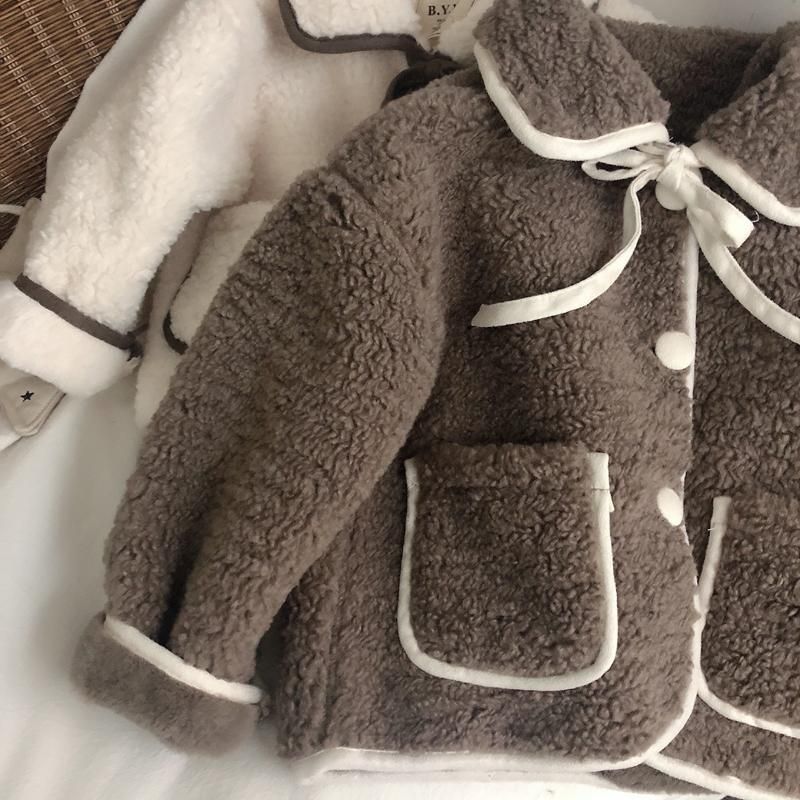 Lamb Wool Baby Turn-down Collar Coat Children's Thickened Cotton-padded - Cindi Book