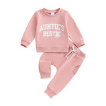 Girls Fashion Simple Letter Print Sweatshirt Suit - Cindi Book