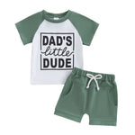 Summer Father's Day Boys' Letter Print Short-sleeve Tops And Shorts Two-piece Set - Cindi Book