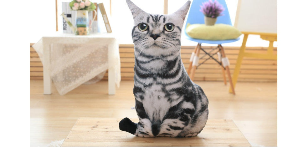 Simulation cat pillow cute cat doll plush toy stereo pet doll - Cindi Book