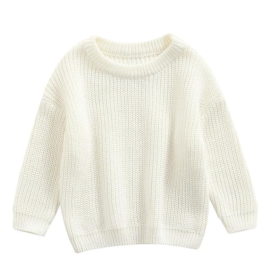 Infant Toddler Cotton Knitted Round Neck Base Sweater - Cindi Book