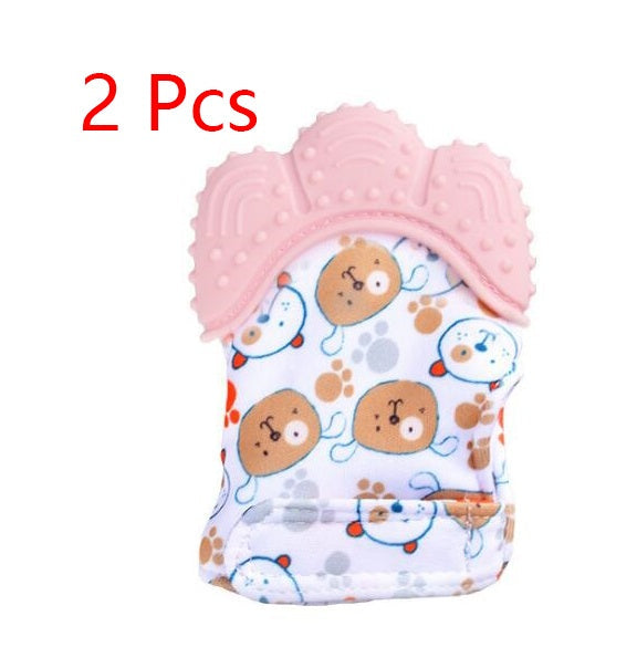 Baby teether baby anti-bite silicone molar gloves children's sound toys - Cindi Book