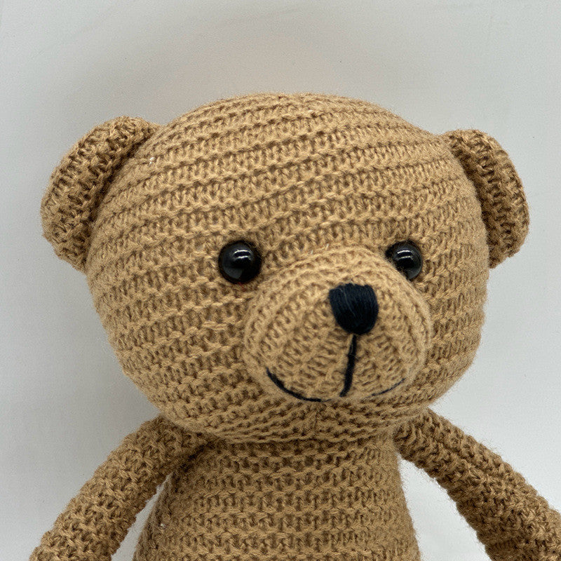 Yarn Bear Doll Wedding Celebration Doll Cute Plush Knitted Toy for Kids As A Gift
