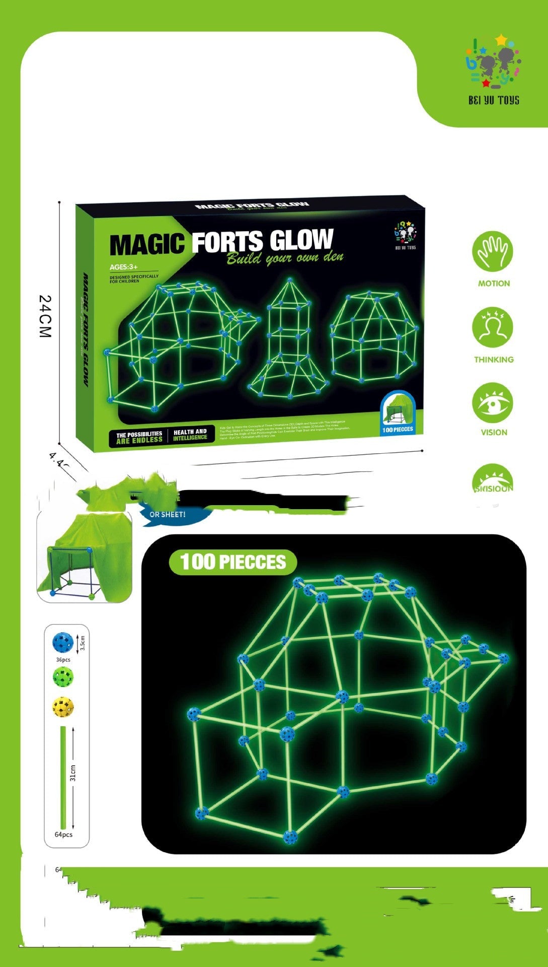 Fort Building Kit Construction Blocks Set Kids Toy Tents Fortress Builder Castles Tunnels Diy 3d Play House For Children Gift - Cindi Book