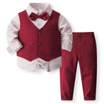 Boy's Waistcoat Suit Spring And Autumn Flower Girl Wedding Clothes Suit - Cindi Book
