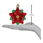 Old World Christmas Poinsettia Star Ornament - hand-blown glass Christmas tree ornament (view 4)