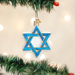 Old World Christmas Star Of David Ornament - hand-blown glass Christmas tree ornament