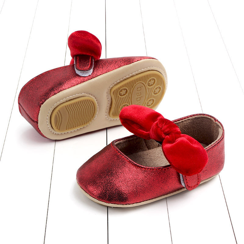 Spring bowknot rubber sole baby toddler shoes - Cindi Book