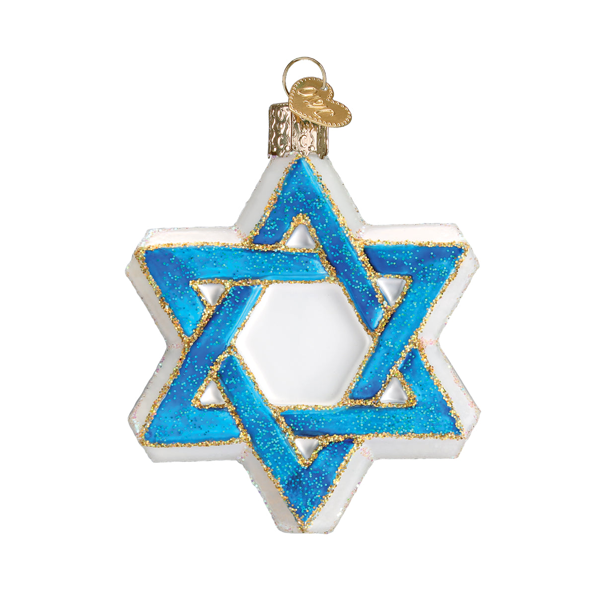 Old World Christmas Star Of David Ornament - hand-blown glass Christmas tree ornament (view 3)