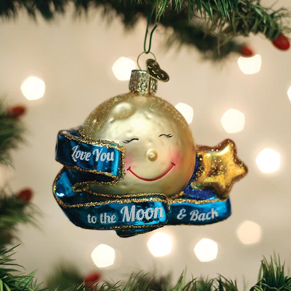 Old World Christmas Love You To The Moon & Back Ornament - hand-blown glass Christmas tree ornament