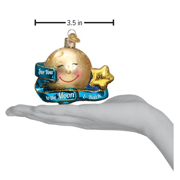 Old World Christmas Love You To The Moon & Back Ornament - hand-blown glass Christmas tree ornament (view 6)