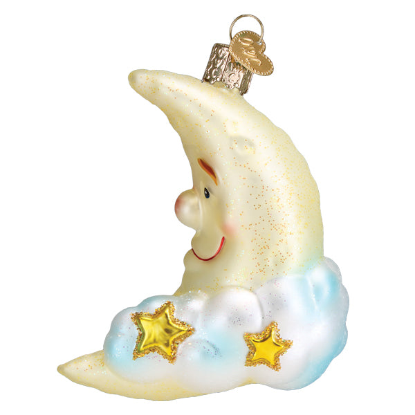 Old World Christmas Mister Moon Ornament - hand-blown glass Christmas tree ornament (view 4)