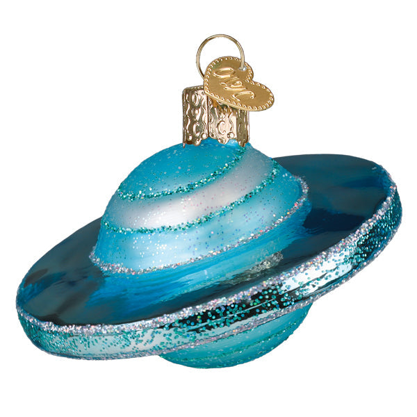 Old World Christmas Planet Uranus Ornament - hand-blown glass Christmas tree ornament (view 2)