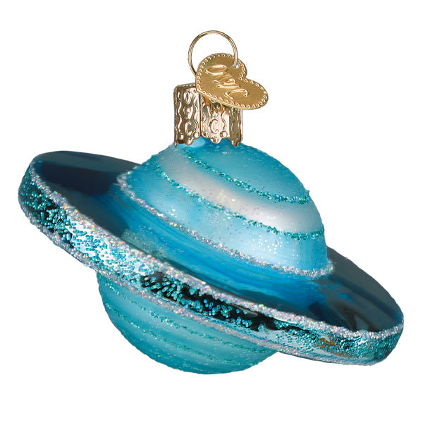 Old World Christmas Planet Uranus Ornament - hand-blown glass Christmas tree ornament (view 3)