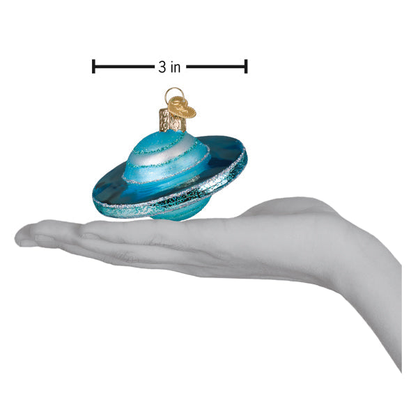 Old World Christmas Planet Uranus Ornament - hand-blown glass Christmas tree ornament (view 5)