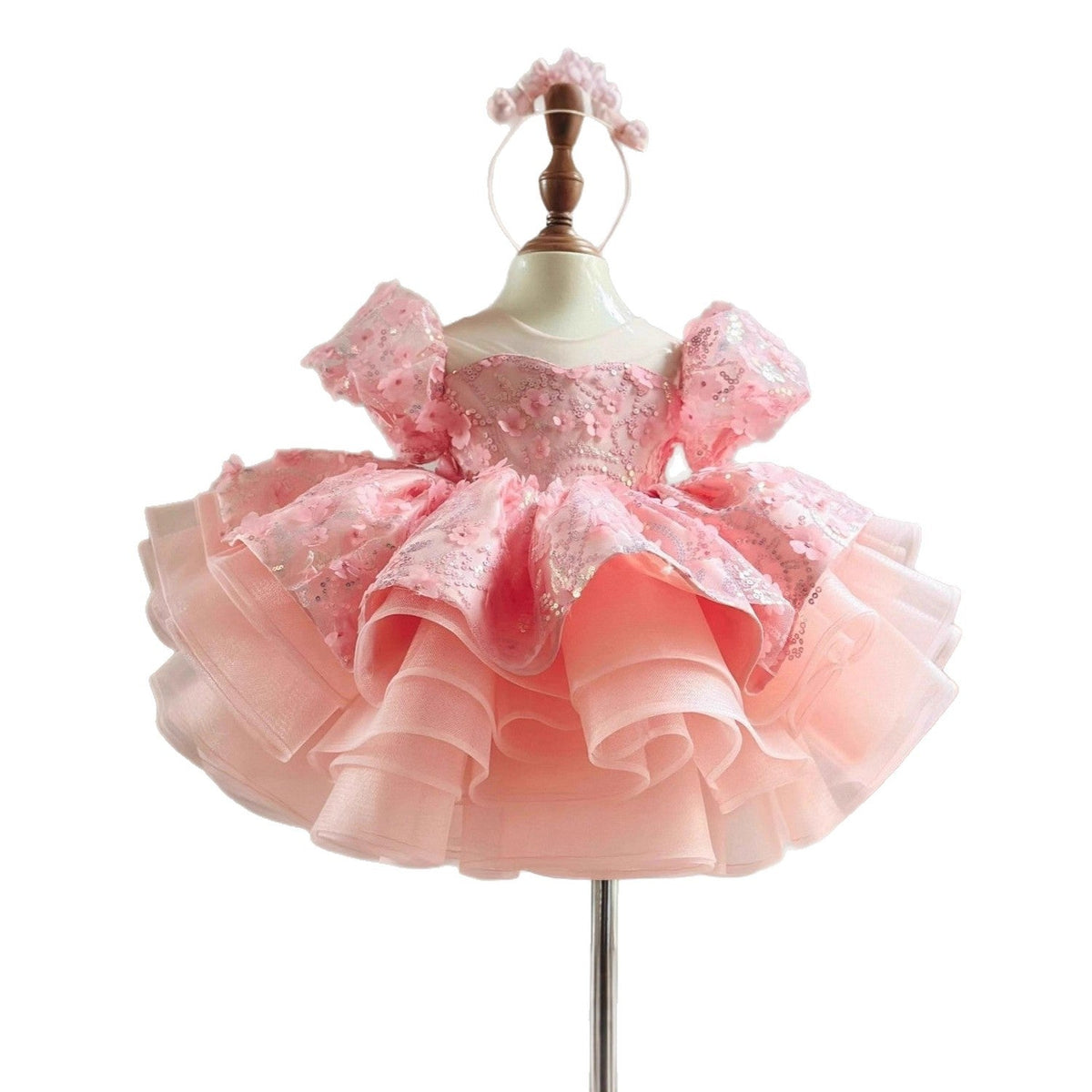 Short-sleeve Princess Dress For A Baby Girls First Birthday - Cindi Book