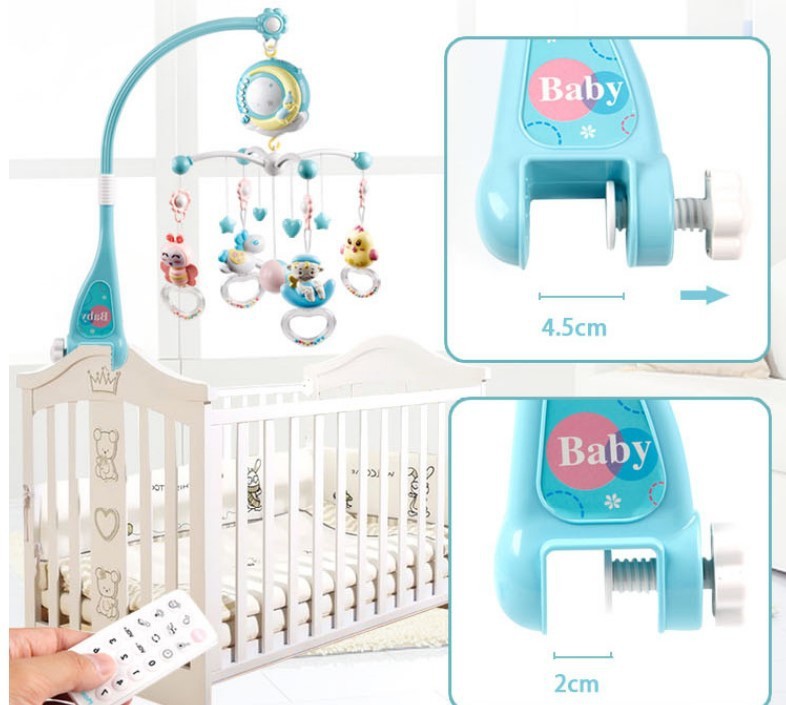Baby Rattles Crib Mobiles Toy Holder Rotating Mobile Bed Bell Musical Box Projection Newborn Infant Baby Boy Toys - Cindi Book