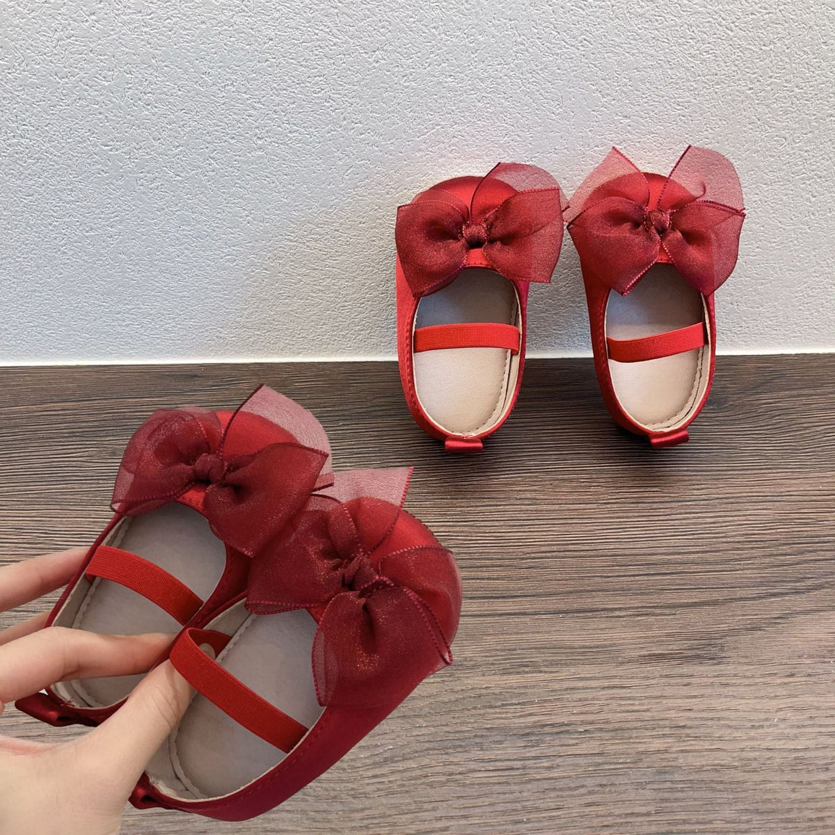 Princess Toddler Soft Bottom Pumps Bow Velcro Small Fabric Shoes - Cindi Book