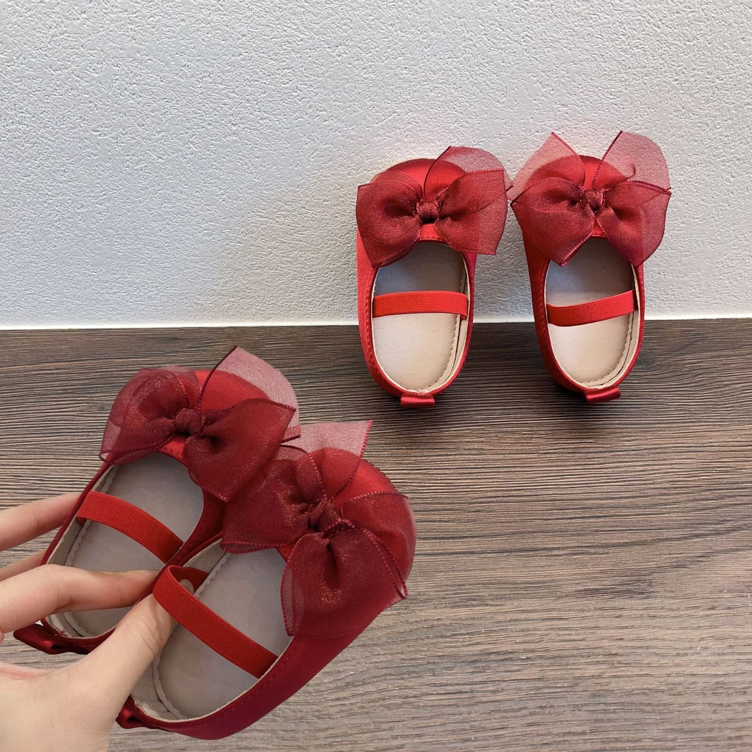 Princess Toddler Soft Bottom Pumps Bow Velcro Small Fabric Shoes - Cindi Book