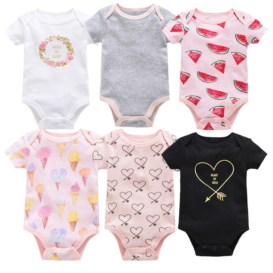 6-piece baby jumpsuit new short-sleeved baby clothes - Cindi Book