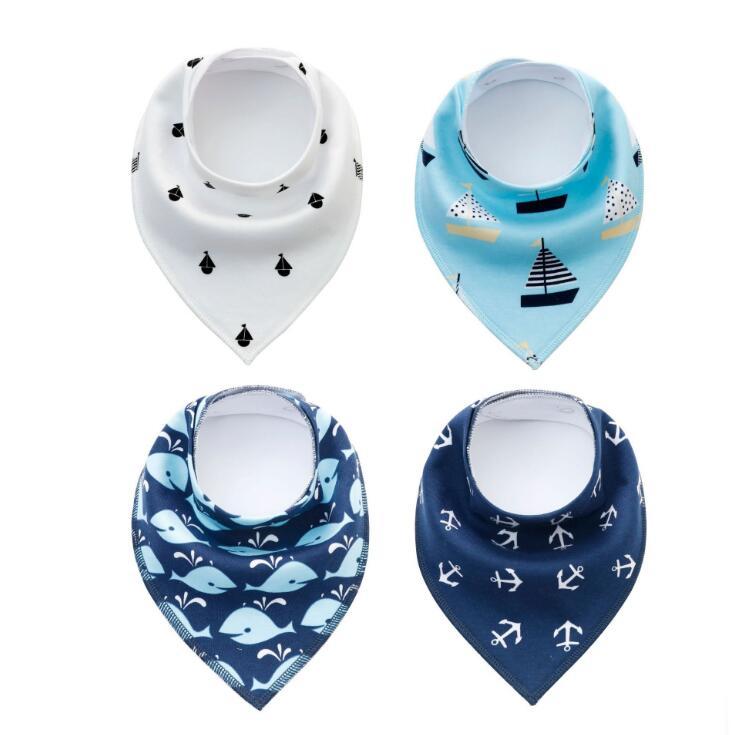 4pcs Lot Bibs Burp Cloth Print Arrow Wave Triangle Baby Bibs Cotton Bandana Accessories - Cindi Book