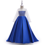 Mesh Long Sleeve Trailing Girls' Dress - Cindi Book