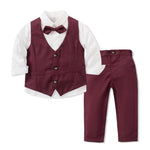 Banquet Party Gentleman Bow Tie Vest Dress Boys' Three-piece Suit - Cindi Book