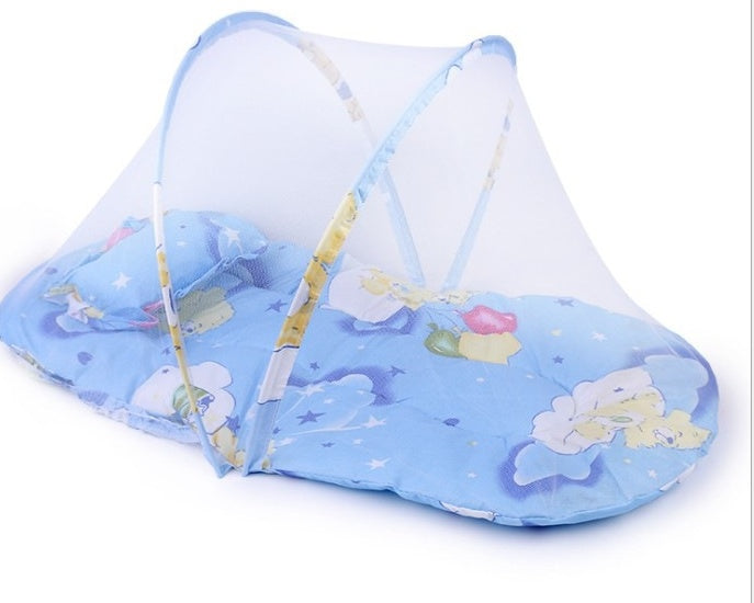 Portable Foldable Baby Kids Infant Bed Dot Zipper Mosquito Net Tent Sleeping Cushion - Cindi Book