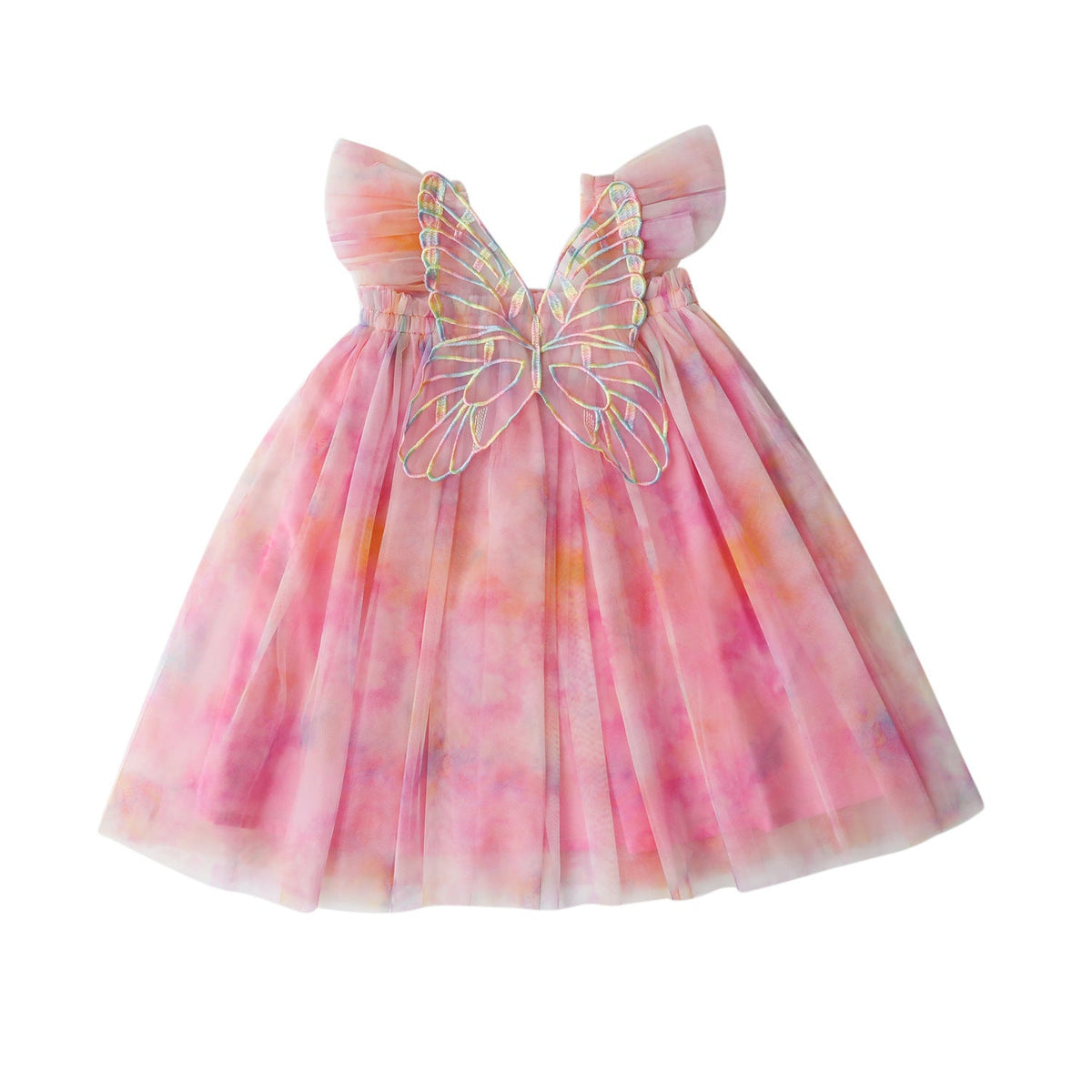 Rainbow Wings Mesh Girl Dress - Cindi Book