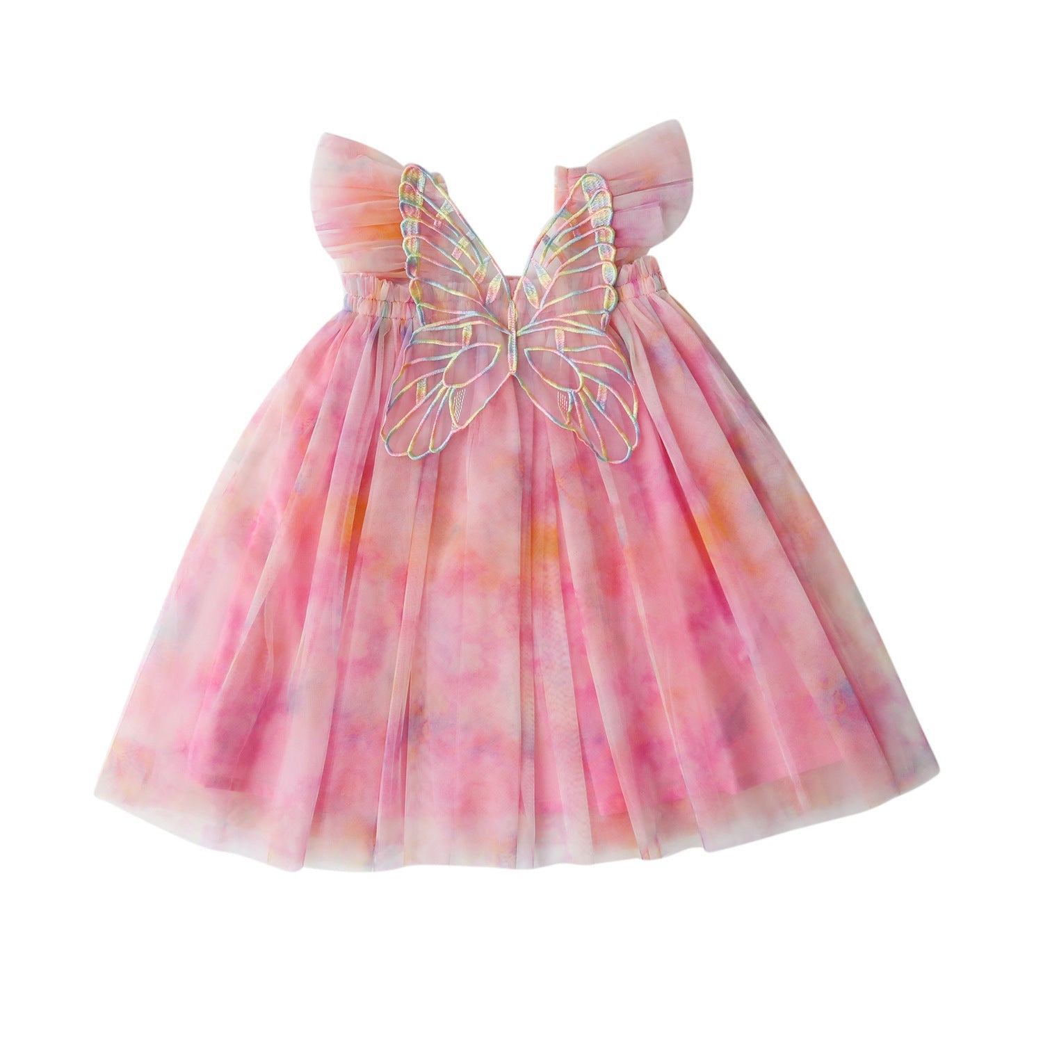 Rainbow Wings Mesh Girl Dress - Cindi Book