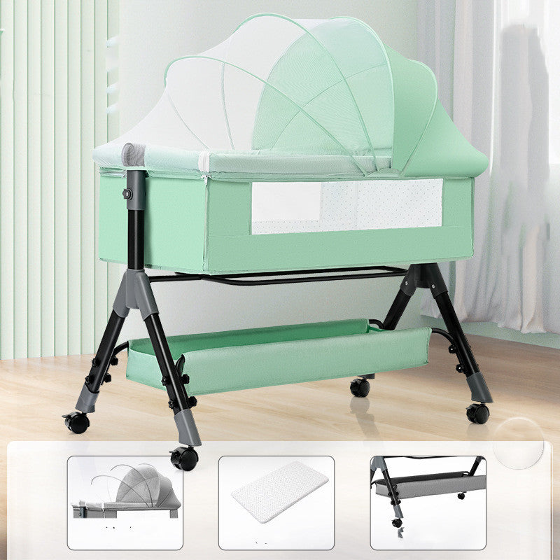 Baby Splicing Portable Multifunctional Mobile Folding Cradle Bed - Cindi Book