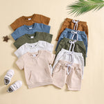 Boys And Girls Alphabet Embroidery Two-piece Suit - Cindi Book