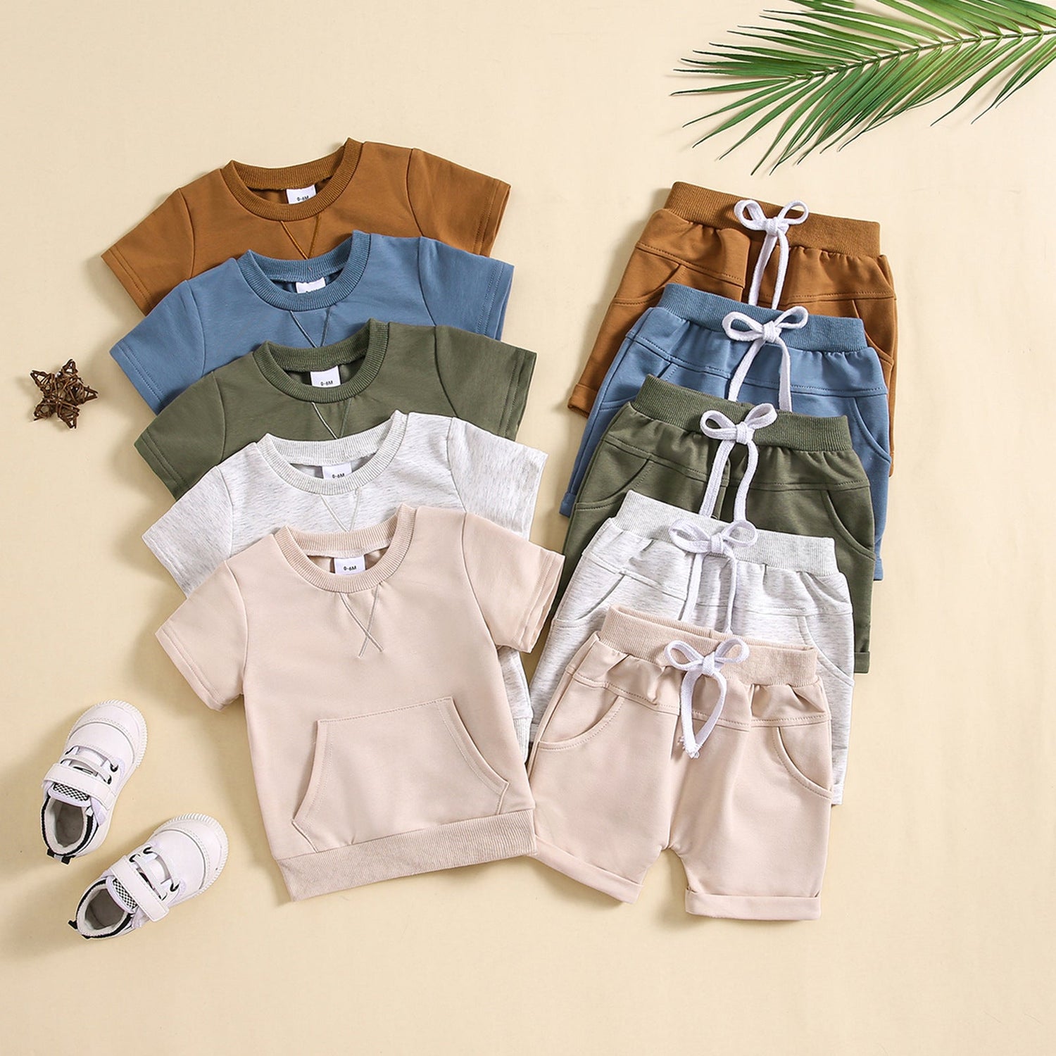 Boys And Girls Alphabet Embroidery Two-piece Suit - Cindi Book