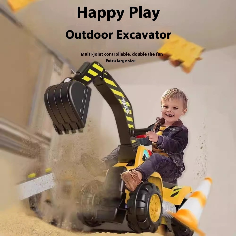 Oversized Portable Riding Hook Machine Electric Excavator Car Girl And Boy Children Excavator Toy Engineering Vehicle - Cindi Book