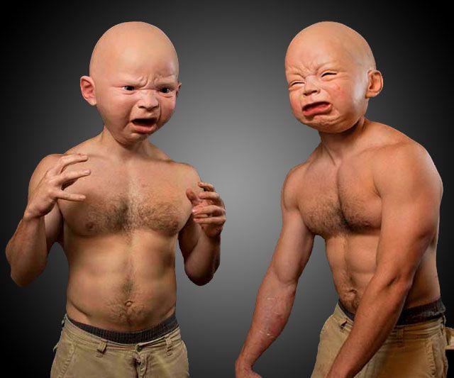 Crying Mask Funny S Y Angry Baby Face Latex Mask Headgear Halloween - Cindi Book