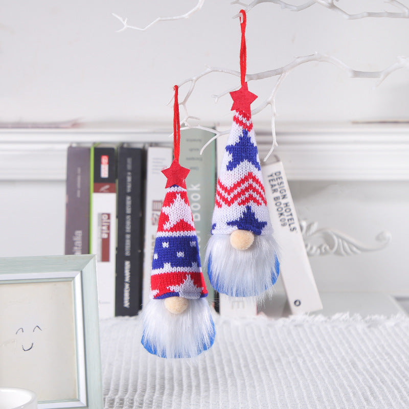 Star Striped Knitted Hat Decoration Small Pendant - Cindi Book