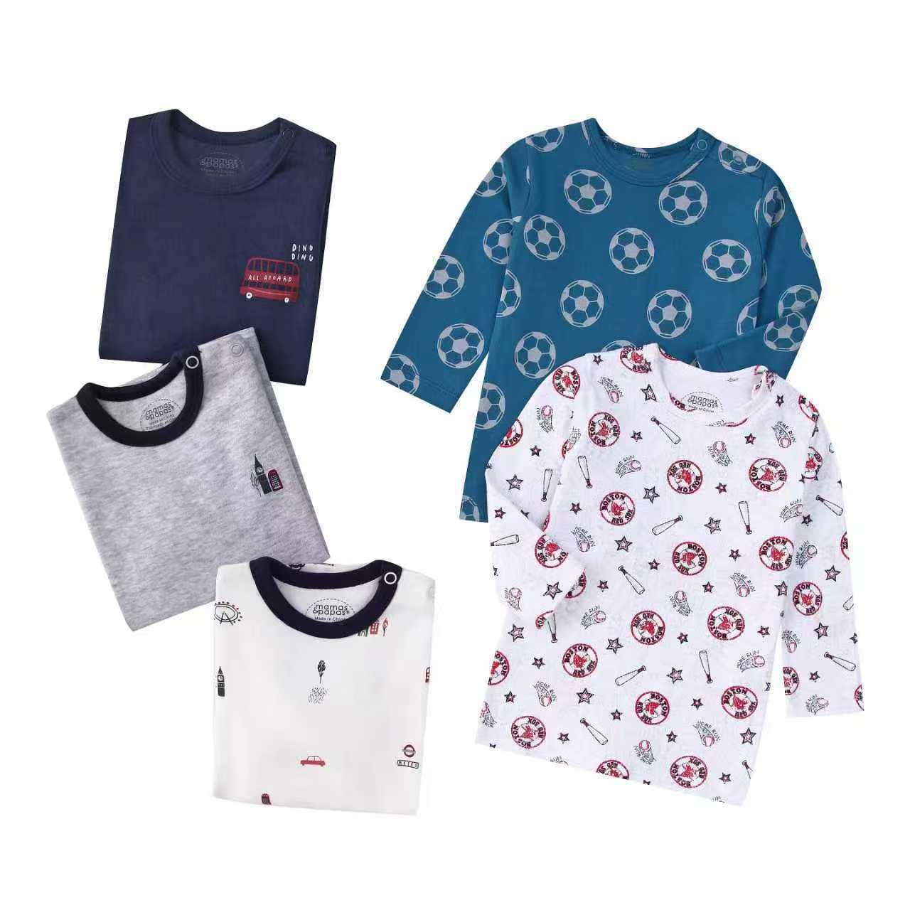 Autumn Children's Cartoon Printed Home Long-sleeved Top T-shirt Mixed Color Five Pieces - Cindi Book