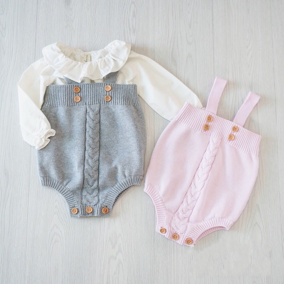 Knitted baby onesies - Cindi Book