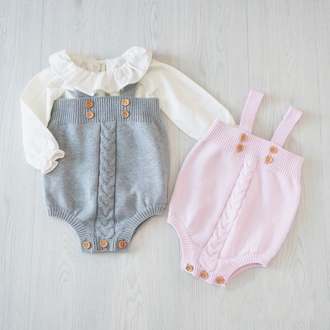 Knitted baby onesies - Cindi Book