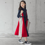 Korean Version Of The Big Kids Girls Multi-color Stitching Fashion A-line Skirt - Cindi Book