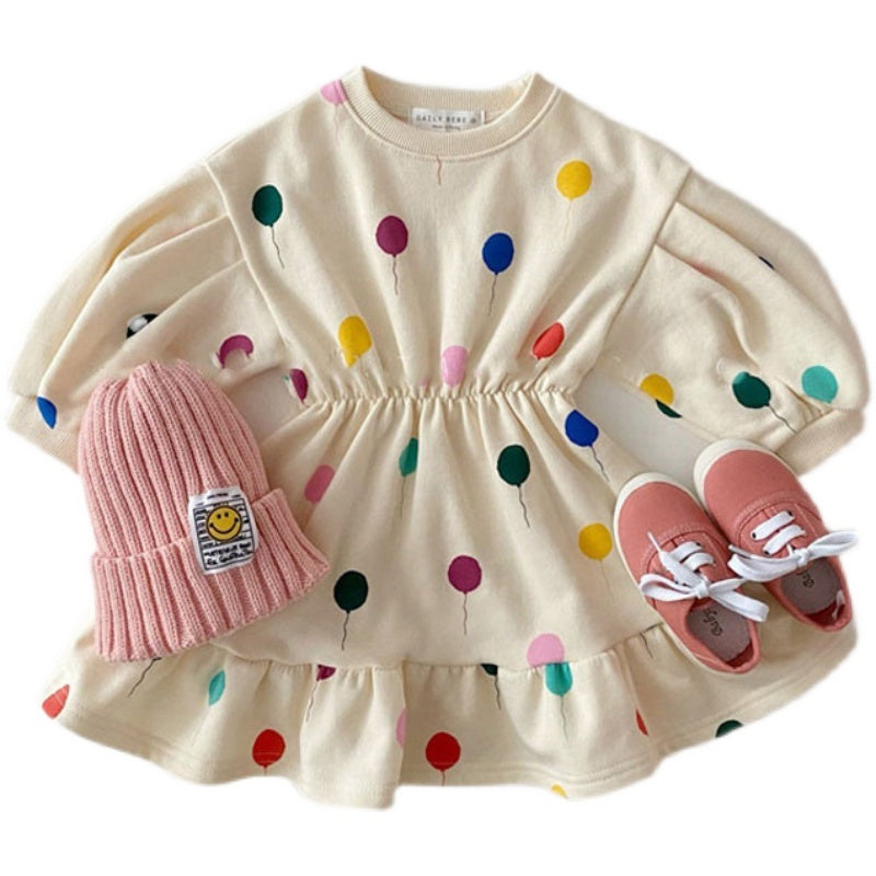 Love Balloon In Spring And Autumn Foreign Air Girl Dress - Cindi Book
