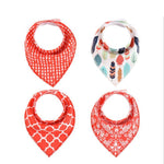 4pcs Lot Bibs Burp Cloth Print Arrow Wave Triangle Baby Bibs Cotton Bandana Accessories - Cindi Book