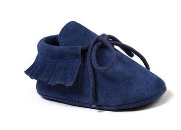 Polychromatic sanding soft bottom tassel shoe baby shoes - Cindi Book