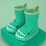 Children Boys Girls Cute Cartoon Waterproof Shoes Safety Rubber Shark Slippers Kids Rain Boots - Cindi Book