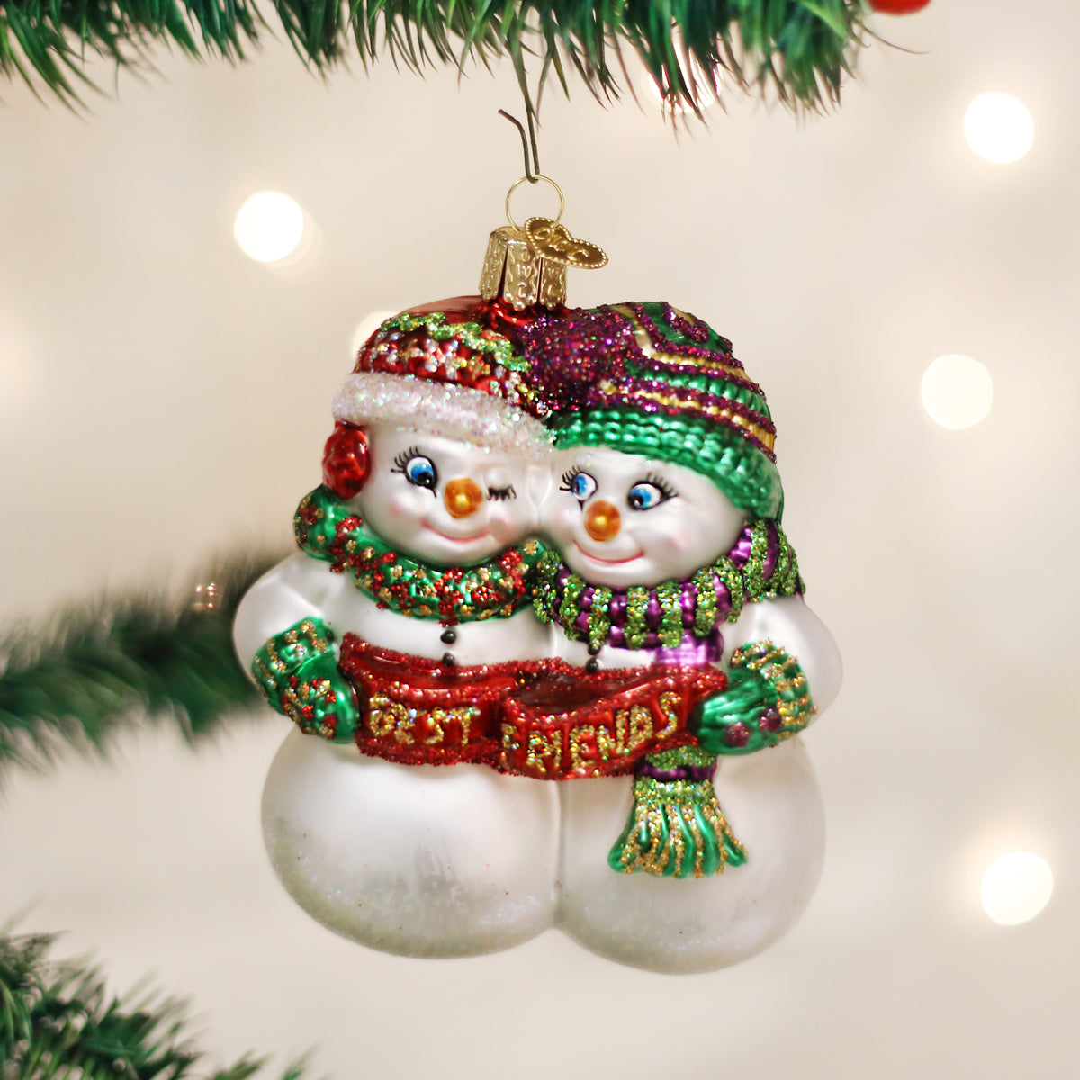 Old World Christmas Best Friends Ornament - hand-blown glass Christmas tree ornament