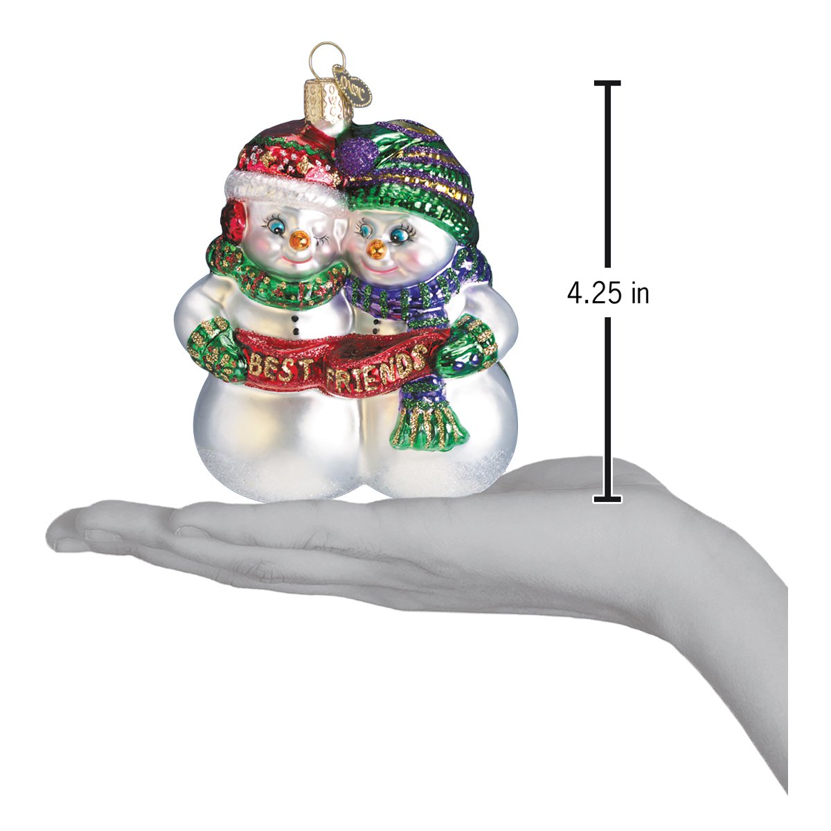 Old World Christmas Best Friends Ornament - hand-blown glass Christmas tree ornament (view 4)