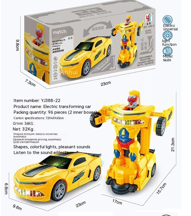 Car Deformation Robot Toy Light Music Automatic Deformation - Cindi Book